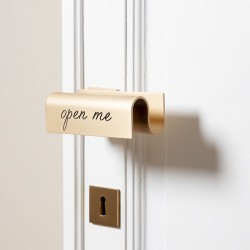 Collection of door handles with a message engraved created by Victoria Maria and sold on the invisible collection.com