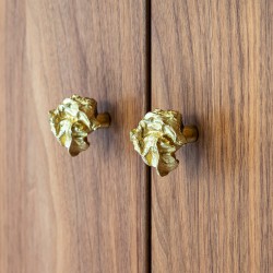 Brass knob for bathroom and kitchen furniture designed by Victoria Maria Geyer